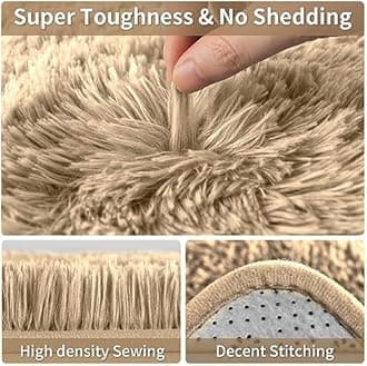 Merelax Soft Modern Indoor Large Shaggy Rug for Livingroom Bedroom Dorm Kids Room Home Decorative, Non-Slip Plush Fluffy Furry Fur Area Rugs Comfy Nursery Accent Floor Carpet 6x9 Feet, Light Tan