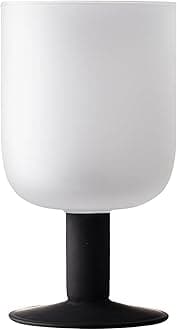 Elle Decor Frosted Glass Goblets Set of 4 - Beverage Stemmed Glass Cups- 8.2 oz Capacity - Elegant Red Wine Glassware for Wedding, Anniversary, Housewarming (White)