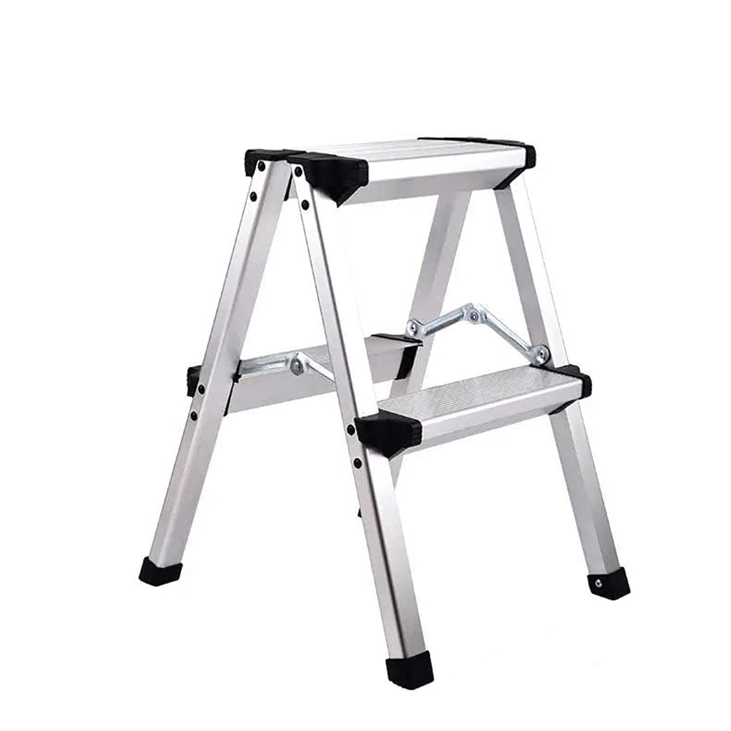 Step Ladder Aluminum Folding Step,2 Steps Stool with Anti-Slip Sturdy and Wide Pedal, Portable Multi-Use Stepladder for Home and Kitchen Use Space Saving, Lightweight Aluminum (2 Steps)