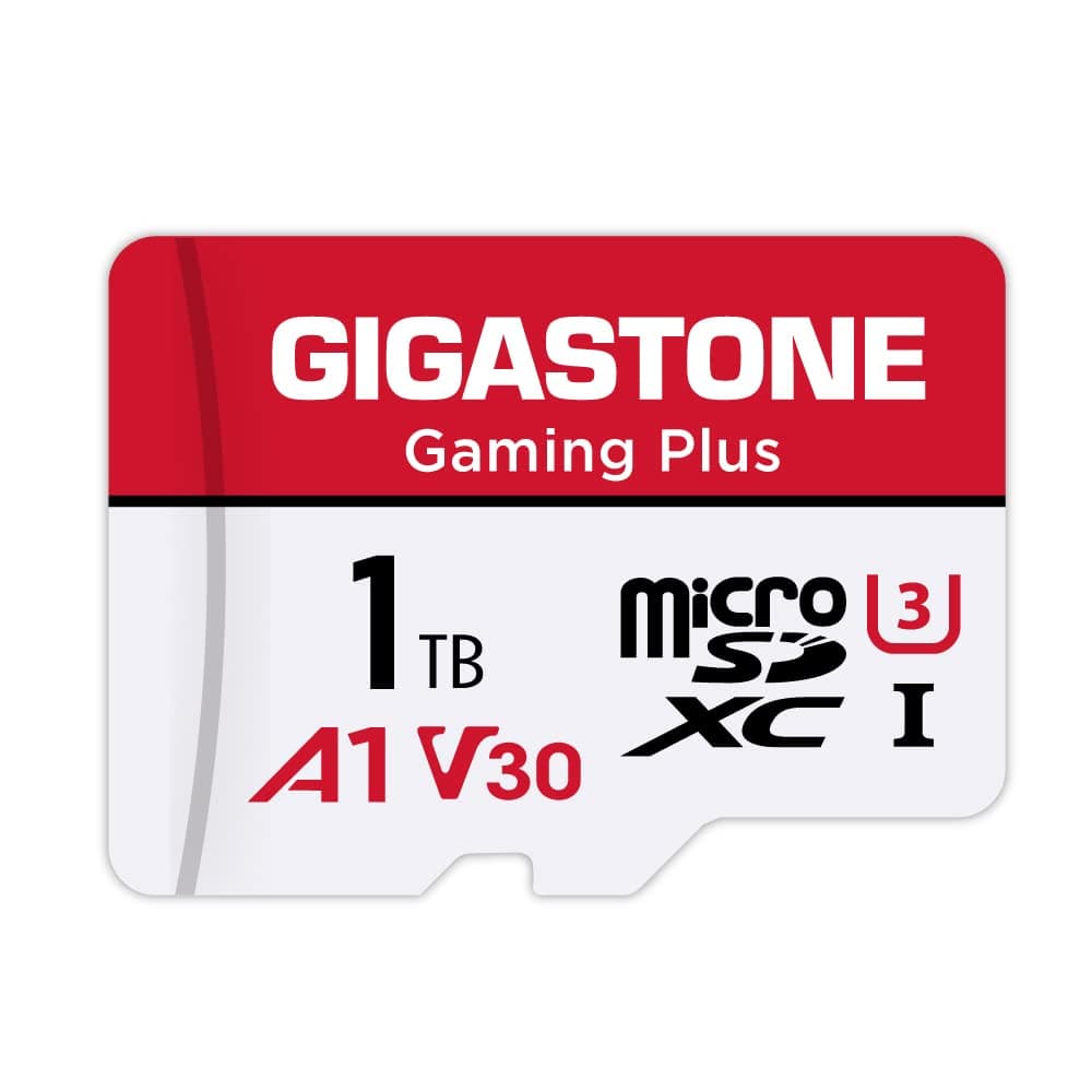 [Gigastone] 1TB Micro SD Card, Gaming Plus, up to 150MB/s, MicroSDXC Memory Card for Nintendo-Switch 1, Steam Deck, 4K Video Recording, UHS-I A1 U3 V30 C10, with Adapter