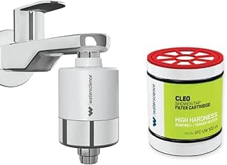 waterscience CLEO Tap And Shower Filter For Hard Water | Water Softener For Bathroom | Hard Water Filter, Silver