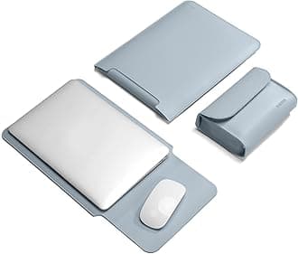 TAIKESEN Laptop Sleeve Bag Compatible with MacBook 12 A1534/Air 11 13 M1 A2337/Pro 13 A2338, 11.6-12.3 Acer Chromebook/HP Stream/ASUS/Surface Pro 8/7/6/X/5/4/3, PU Bag with Small Case, Blue