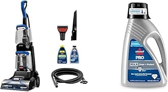 BISSELL TurboClean Pet XL Upright Carpet Cleaner, Upholstery Tough Stain Tool & Formula included, 3746 + Bissell 78H63 Deep Clean Pro 4X Deep Cleaning Concentrated Carpet Shampoo, 48 ounces - Silver