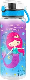 Home Tune Cute Water Bottle for School Kids Girls, BPA FREE Tritan & Leak Proof & Easy Clean & Carry Handle, 23oz/ 680ml (Mermaid 2)