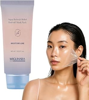 MIGUHARA Aqua Refresh Peel-Off Mask Pack, Face Mask with Lacto-PDRN, Botanical & Flower Extracts for a Fresh, Clean Feel and Smooth-Looking Skin Appearance – Korean Skincare (60ml/2.02 fl.oz.)