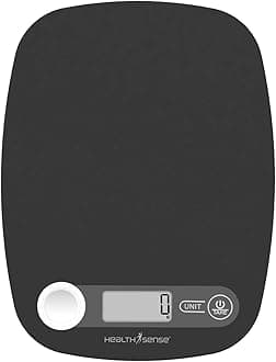 HealthSense Weight Machine for Kitchen, Kitchen Food Weighing Scale for Health, Fitness, Home Baking & Cooking with Hanging Design, Touch Button, Tare Function & 1 Year Warranty – Chef-Mate KS 40