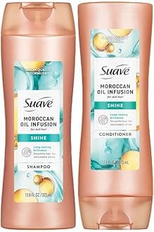 Moroccan Oil Infusion Shine Shampoo and Conditioner for Dull Hair – Salon-Proven System for Brilliant, Shiny Hair, Frizz Control, 12.6 Oz Ea