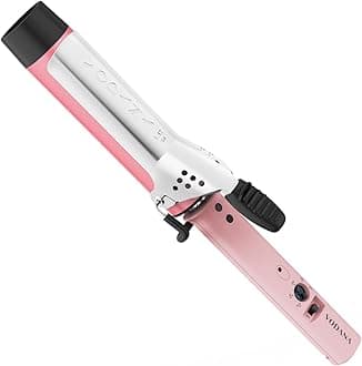 Professional GlamWave Ceramic Curling Iron, Long-Lasting Natural Curls, Instant Heat, Hair Curler, Curling Wand, Available in USA (1.4 inch, Pink)