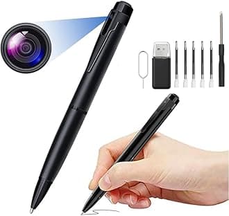 Mini Hidden Spy Camera Pen, HD 1080P, Covert Body Audio and Video Recorder (No micro sd card)