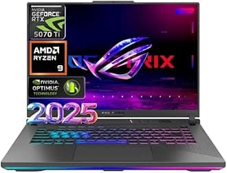 Latest 2025 ROG Strix G16 Gaming Laptop, 16" FHD 165Hz Display, 16-Core AMD Ryzen 9 8940HX, RTX 5070 Ti, 16GB RAM, 1TB SSD, Eclipse Grey