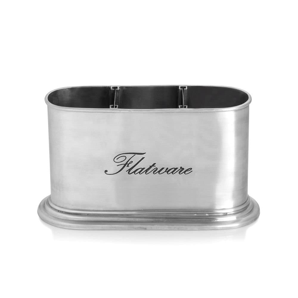 Antique Buffet "Flatware" Engraved Caddy