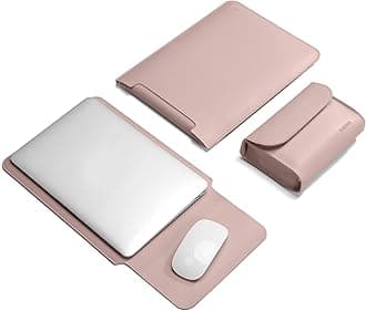 Laptop Sleeve Case for New MacBook Air M4/M3/M2 13.6"/Pro/Max A3240 A3113 A2442 Pro 14, 13.5 Surface 5/4/3/2/1, 14" Dell ASUS Acer Chromebook/HP Stream/IdeaPad, with Small Case, Pink