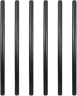 GeilSpace 6 Pack 1/2" × 20" Pre-Cut Black Metal Pipe, Industrial Steel Fits Standard Half Inch Black Threaded Pipes and Fittings - Vintage DIY Industrial Shelving (1/2" × 20")