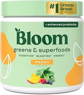 Super Greens Powder Mango (30 servings) Combines Probiotics, Digestive Enzymes, Spirulina, and Chlorella to Support Women’s Gut Health, Reduce Bloating, and Improve Digestion Naturally