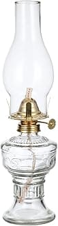 Oil Lamp Lantern 12.5'' Vintage Clear Glass Kerosene Lamp Chamber Oil Lamps for Indoor Use Home Decor Lighting Rustic Hurricane lamp Classic Old Oil Lantern