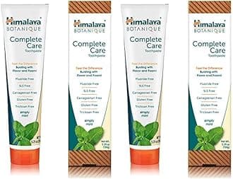 Himalaya Botanique Complete Care Toothpaste, Herbal, Mint Flavor, Fights Plaque, Freshens Breath, Fluoride Free, No Artificial Flavors, SLS Free, Cruelty Free, Foaming, 5.29 Oz, 2 Pack