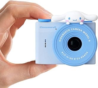 Cinnamoroll Mini Kids Digital Camera & Video Camcorder by Kidamento, 32GB Memory Card, Adjustable Soft Strap Lanyard, Scavenger Hunt Momento Book - Model A Cinnamoroll