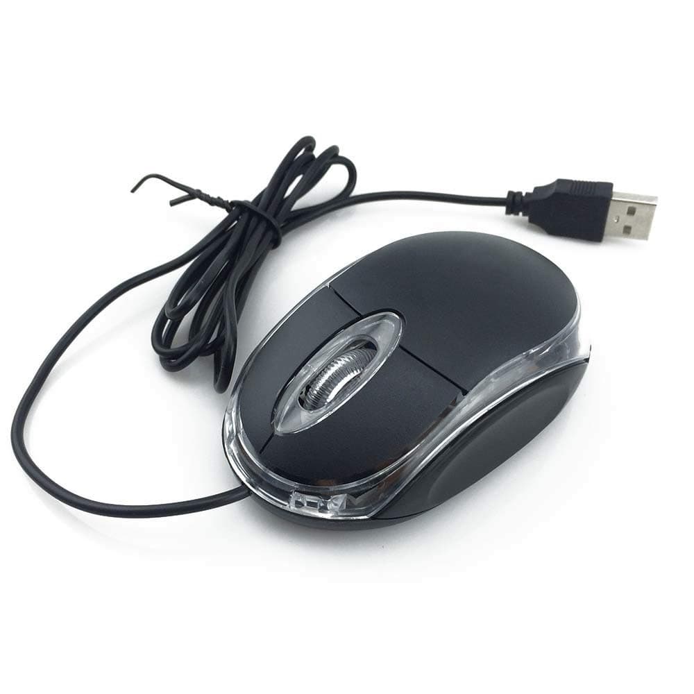 UM2030AK Black USB Optical 3-Button 3D Mouse Scroll Wheel LED Light Mouse Mice for PC Laptop Computer