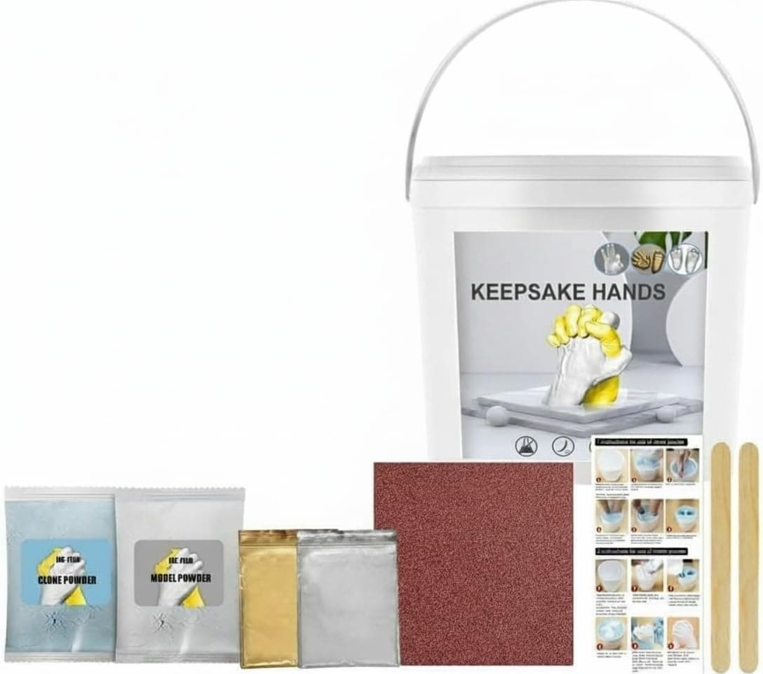 Baby Keepsake Hand Casting Kit, Plaster Hand Molding DIY Kit for Infant Hand & Foot Mold, Kids Keepsake Sculptures, Hand Mold Sculpture Kit for Newborns, Toddlers, Babies