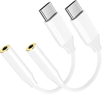 USB C to 3.5mm Jack, Type C to Aux Audio Cable, Aux to USB C Earphone Adapter for Samsung Galaxy Pixel, iPad Pro, HUAWEI, Xiaom, OnePlus, SONY, Google and More Type C Devices (2Pcs)
