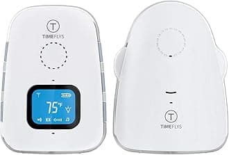 Audio Baby Monitor Crown [Updated Version] TimeFlys,Temperature Monitoring,Vibration,Lullabies,Rechargeable Battery,Two Way Talk,USB Connection,Zero Emission at Night Mode,Long Range up to 1000 ft