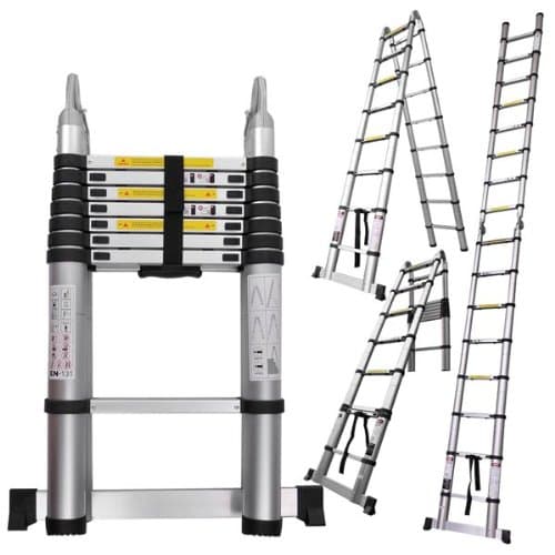 Heavy-Duty 16.5 ft Aluminum Multi Purpose A-type Extension Ladder