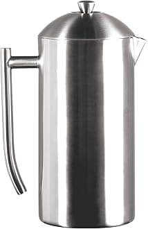 Frieling Double-Walled Stainless-Steel French Press Coffee Maker - 44 Oz Insulated Coffee Press - Large Stainless Steel French Press for Sediment-Free Brewing for Home & Travel