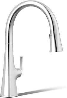 K-22068-WB-CP Graze Touchless Smart Voice Control, Kitchen Sink Faucet Konnect, Polished Chrome