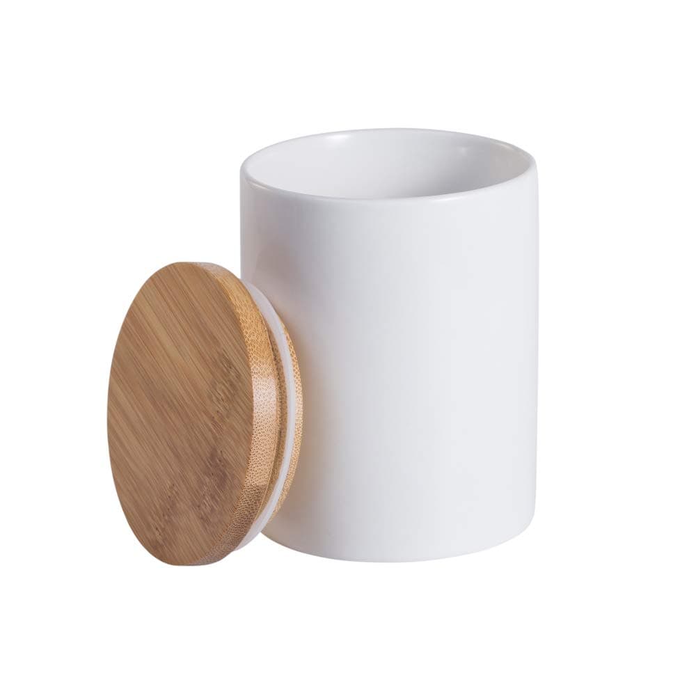 Airtight Sugar Bowl,June Sky Porcelain Condiments Container -Sealed Spice Jar Canister with Lid,Food Storage Organization with Chalkboard Lables for Flour Sugar Tea Coffee Honey(10.1 FL OZ/300ML)