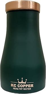 KC Pure Copper Designer Copper Water Bottle /Pitchers /Jug / Bed Room Jar / Bedside Carafes with Tumbler with Lid 1000 ML (Olive Color)