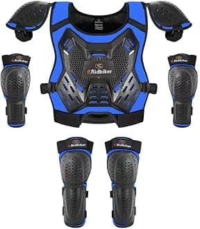 Kids Dirt Bike Gear Armor Vest Suit, Motorcycle Chest Protector with Knee Elbow Pads, Youth Riding Protective Gear for Motocross Cycling Skating Ski Off-Road
