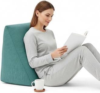 Wakefit Memory Foam Wedge Pillow | Helps Reduce Acid Reflux, Snoring & Back Discomfort | Soft Washable Cover | Multi-Use Support | Green