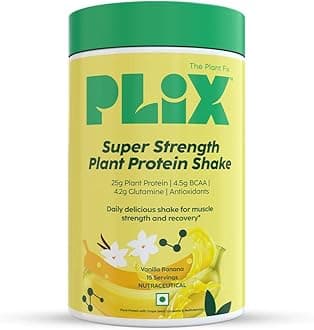 The Plant Fix Plix Strength Vegan Plant Protein Powder - 550 G (Vanilla) Pea Protein Isolate and Brown Rice Blend, 25 g Plant Protein, No Added Sugar, Gluten free