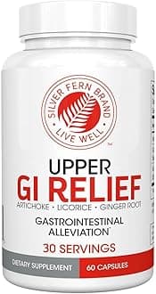 Silver Fern GI Relief - Natural Herbal Supplement - All Natural with Artichoke Leaf Extract, Ginger Root Extract, and GutGuard Licorice Flavonoids (1 Bottle - 60 Capsules - 30 Day Supply)