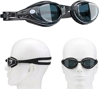 First Lens Customised Powered Swimming Goggles With UV Protection & AntiFog Coating (L-7.00 R-5.50)