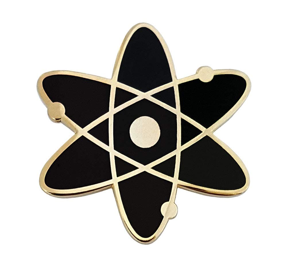 Atomic Symbol Black Enamel Lapel Pin