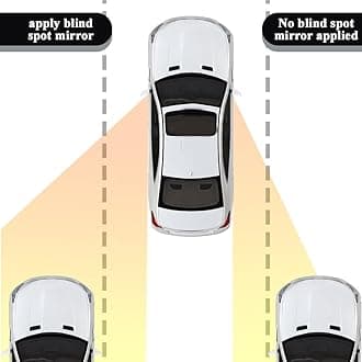 4PCS Blind Spot Mirror, Side Mirror Blindspot, 2" Fan HD Glass Frameless Convex Rear View Mirror with Wide Angle Adjustable Stick, Car Side Wide Angle Safety Convex Rearview for Most Vehicles