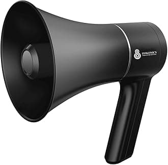Syskonics 220 watts Handheld Megaphone for Announcement with Recorder, USB, Memory Card and Battery Indicator Input (Black)