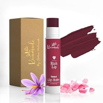 Handmade & Natural Lip Balm for Women & Men with Rose Damascena & Saffron Essential Oil (Rich Lip)