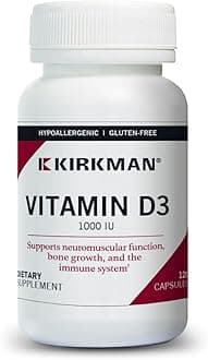 Vitamin D3 1000 IU - 120 Capsules - Supports Immune Health - Helps Build Strong Bones - Hypoallergenic