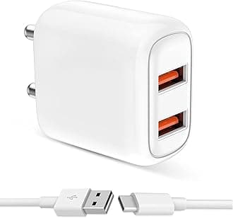 Dual Port Charger for Moto G34, G35, G45 5G, G54, G60, G64, G85 5G with Type-C USB Cable (TORM4)