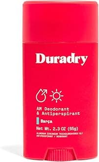 Duradry AM Deodorant & Antiperspirant - Prescription Strength Deodorant for Hyperhidrosis, Antiperspirant for Women & Men, Armpit Sweat Protection, Silicone-free - Barça, 2.3 Oz (Pack of 1)