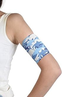 Dia-Band Children Blood Glucose Sensor Support Armband for style Libre, Medtronic, Dexcom or Omnipod - Reusable Diabetic Band (J.XL (21-24 cm), Blue Shark)