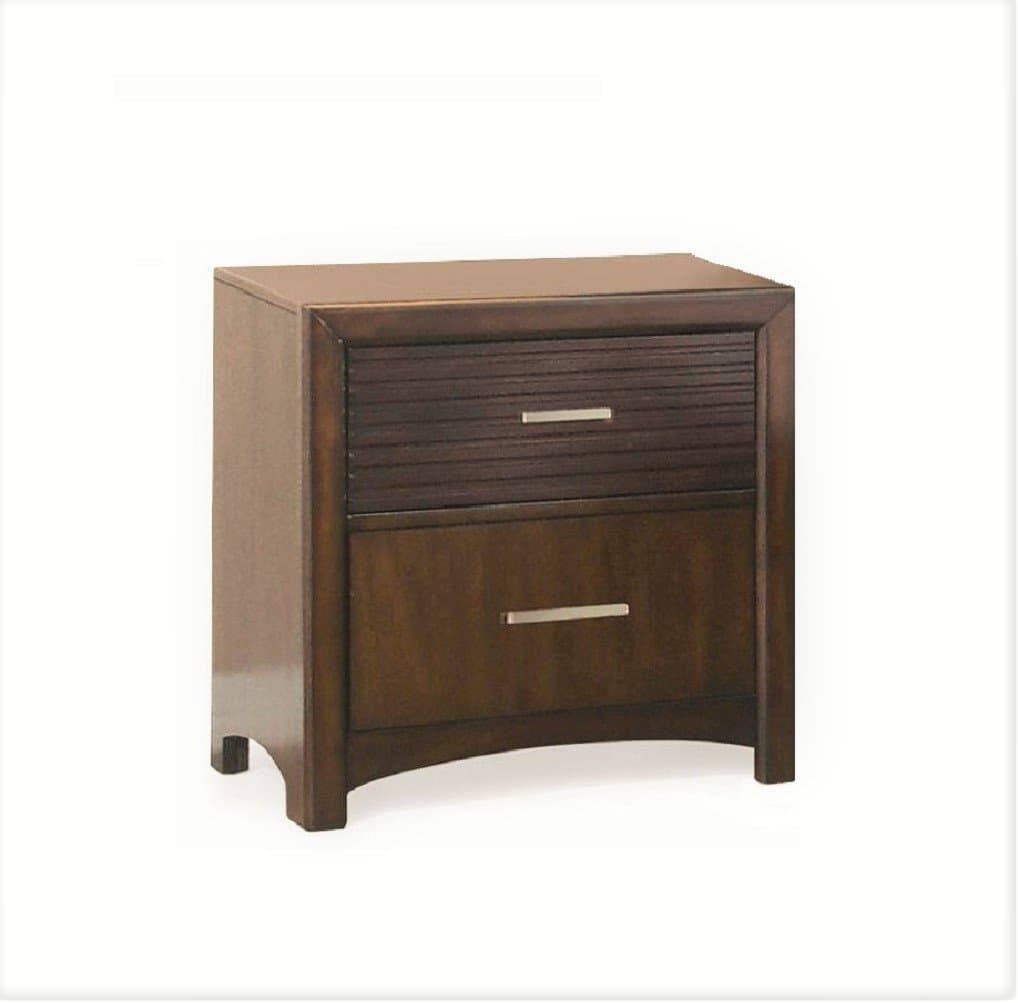 New Spec Edison Wooden Nite Stand with 2 drawers, Java Brown