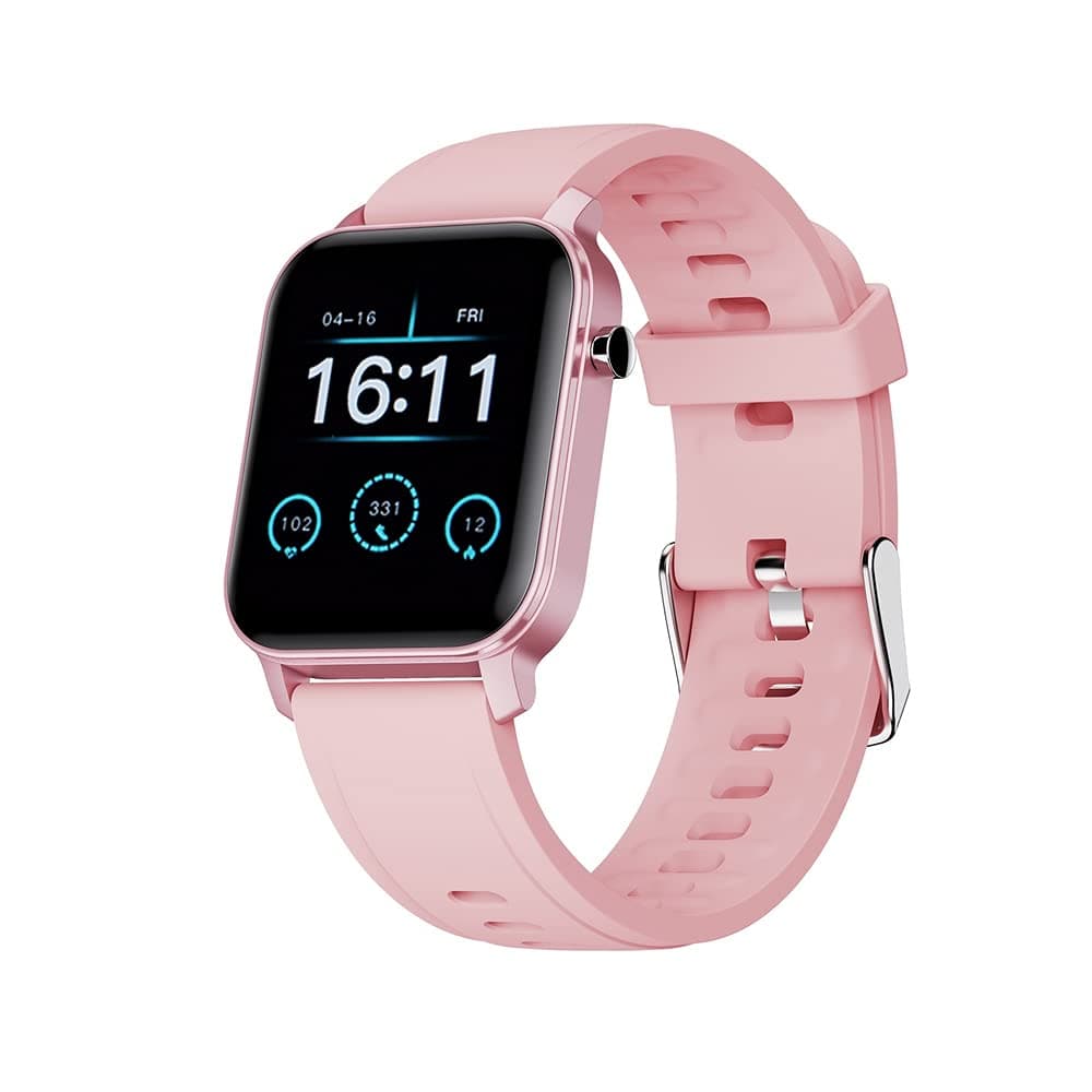Maxima Max Pro X2 Smartwatch with Oximeter Function for SpO2, 1.4" Full Touch Screen with 2.5 D Curved, Heart Rate Monitoring, Up to 10 Day Battery Life, Doorstep Service Assistance, Pink, 1.4, strap
