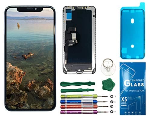 UNUS OLED Digitizer Replacement Kit for iPhone Xs Max, Comes with Tempered Glass Screen Protector and Free Tool Kits