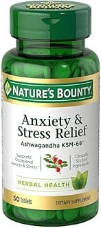 Anxiety and Stress Relief, Contains Ashwagandha and L-Theanine for Occasional Anxiety and Stress*, 50 Tablets