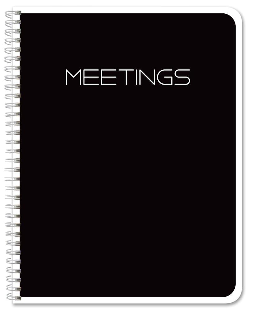 Notebook/Meeting Book for Work- Black 120 Pages (Ruled Format), 8.5in x 11in, Wire-O Bound (Made in USA)