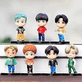 Blue Aura BTS Figures Toy Doll Statue Merchandise for BTS Army and Kpop Lovers (Size - 8 cm) Dyna