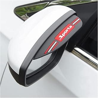 Blilo 2PCS Car Rear View Mirror Rain Eyebrows, Sports Auto Side Mirror Rainproof Guard, Waterproof PVC Rearview Mirror Rain Visor Smoke Cover, Car Exterior Accessories for Most Vehicles (Black/Sport)